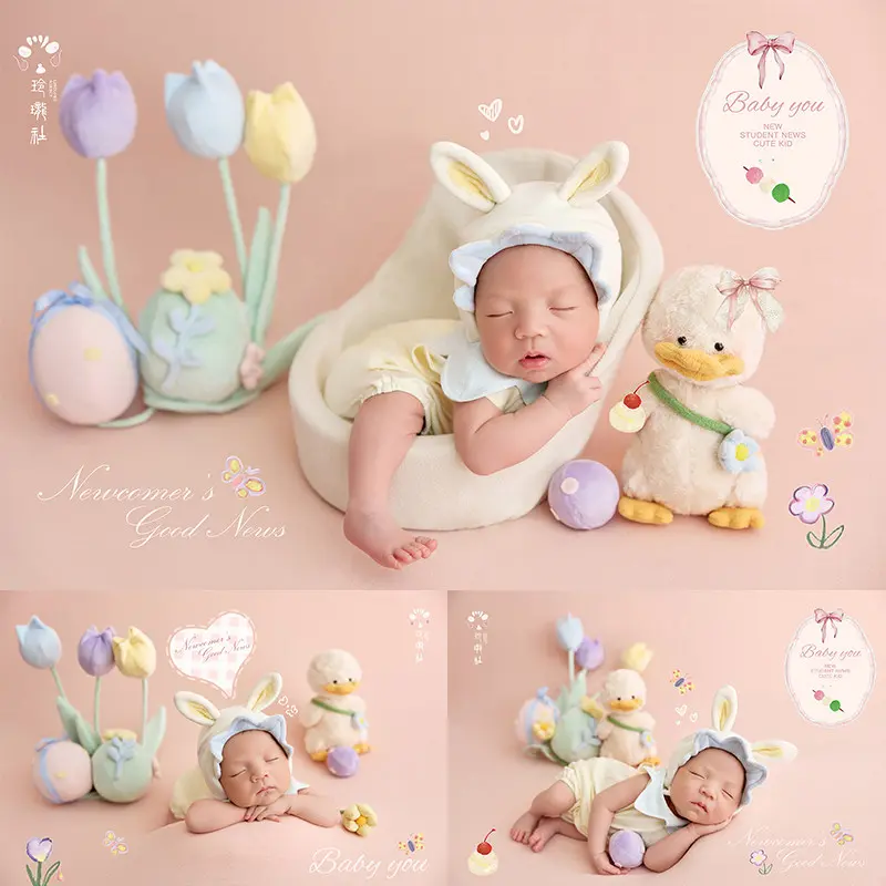 Cute Duck Florals Theme Set - Newborn Photography Props - Image 2